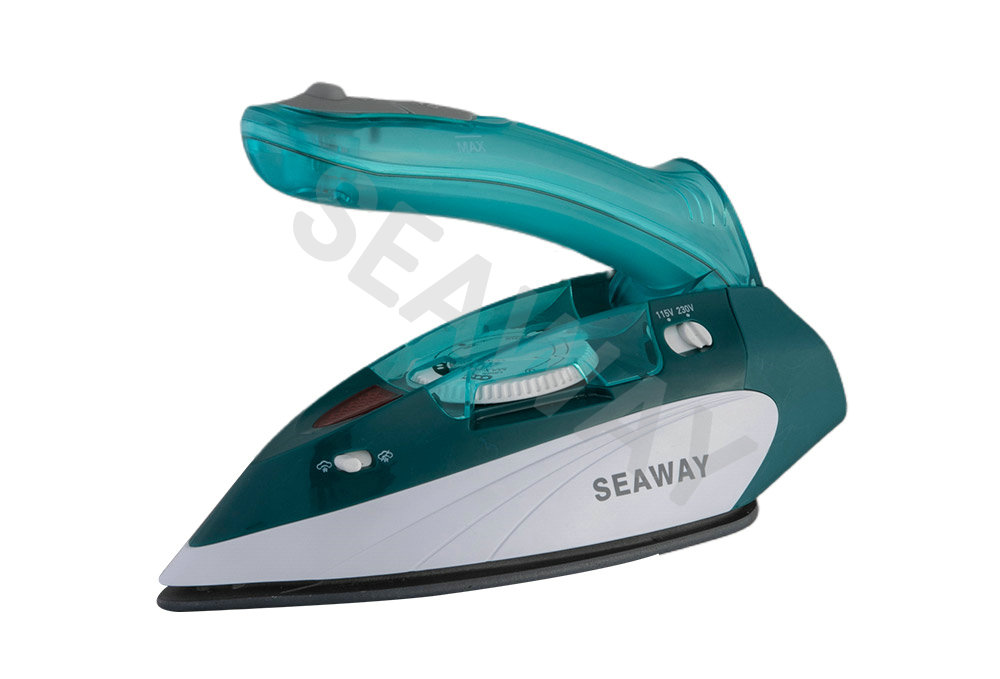 SW-602 900W-1100W Dubbelspänningsval Böjd handtag Resestrykjärn